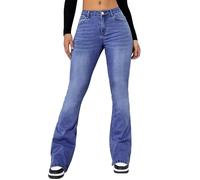 Uwdiohq Jeans for Women UK Side Elastic Waist Straight Leg Regular Fit Denim Pants All Ladies Casual Basic Classic Skinny Button Extender for Trousers Jeggings Petite Palazzo Elasticated UK