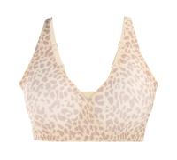 Uwdiohq Jelly Bras for Women UK Full Coverage Leopard Print Wireless Seamless Support Bra Soft Non Wired Push Up V Neck Plush Size Bras Comfort Breathable Padded Everyday T Shirt Bra B Beige M
