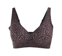 Uwdiohq Jelly Bras for Women UK Full Coverage Leopard Print Wireless Seamless Support Bra Soft Non Wired Push Up V Neck Plush Size Bras Comfort Breathable Padded Everyday T Shirt Bra B Black M