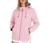 Uwdiohq Ladies Petite Waterproof Jacket Womens Rain Coat Hooded Softshell Jackets for Women Windproof Breathable Mesh Lined Adjustable Hat with Pockets for Cycling Hiking Pink Pink