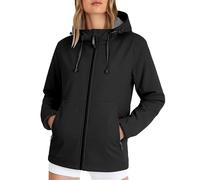 Uwdiohq Ladies Petite Waterproof Jacket Womens Rain Coat Hooded Softshell Jackets for Women Windproof Breathable Mesh Lined Adjustable Hat with Pockets for Cycling Hiking A Black Black