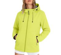 Uwdiohq Ladies Petite Waterproof Jacket Womens Rain Coat Hooded Softshell Jackets for Women Windproof Breathable Mesh Lined Adjustable Hat with Pockets for Cycling Hiking Yellow Yellow