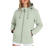 Uwdiohq Ladies Petite Waterproof Jacket Womens Rain Coat Hooded Softshell Jackets for Women Windproof Breathable Mesh Lined Adjustable Hat with Pockets for Cycling Hiking Light Green Light Green