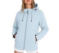 Uwdiohq Ladies Petite Waterproof Jacket Womens Rain Coat Hooded Softshell Jackets for Women Windproof Breathable Mesh Lined Adjustable Hat with Pockets for Cycling Hiking