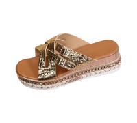 Uwdiohq Platform Sandals For Women Summer Womens Open Toe Espadrilles Buckle Ankle Strap Gold Casual Walking Strappy Oh Yeah Slippers (Gold, 5) Waterproof Flip Flops Orthotic Archers Ladies Non