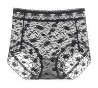 Uwdiohq Plus Size Women'S High Waist Black Lace Thin Sexy No Breathable Comfortable Shorts Women Cotton Bikini Underwear Pack (Black, Xxxl) Leg Knickers For Control Womens Pants Full Brief 100%