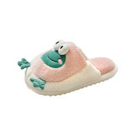 Uwdiohq slippers women Women Slippers Autumn And Winter Indoor And Outdoor Fashion Comfortable Cute Frog Flat Non (Pink, 6)