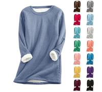 Uwdiohq Sweatshirts for Women UK Chunky Knit Jumpers Winter Warm Sherpa Fleece Fuzzy Fluffy Tops Ladies Casual Crew Neck Tunic Sweaters Autumn Soft Pullover Zip Up Hoodie Women'S Large Stitch