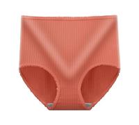 Uwdiohq Underwear Women High Waisted Knickers for Women Soft Breathable Plus Size Ladies Stretchy Full Briefs Pant Comfortable Tummy Control Plain Basic Underwear for Daily Orange