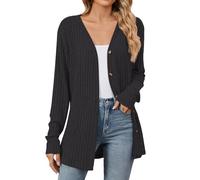 Uwdiohq Women's Cardigans Button 16 Chiffon for Women UK Womens Long Size Over Dress Cardigan Lightweight Crochet Varsity Longline Pink Ladies Lady with Pocket Cream Popcorn Black Lace Sage Green