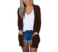 Uwdiohq Women's Cardigans Long Black Cardigan Women Womens with Pockets Size 12 Gold Cardigans UK Pretty Forest Green Tan Ladies Multi Coloured Chunky Knitted Wool Longline Plus Knit Petite Summer