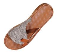 Uwdiohq Womens Casual Slides Summer Open Toe Slippers Beach Slide Sandal Comfort Flat Sandals Fuzzy Slipper Socks Goats (Grey, 6.5) Ladies Sliders Women Size 5 6 Black Slider White for Shoes 4 7