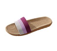 Uwdiohq Women's Couples On Flat Slides Indoor Color Slippers Causal Comfortable Beach Fashion Shoes Slipper Mops for Women (Purple, 5) Pink Sandals Sliders Size 6 Summer Slider Womens Black 5 8