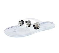 Uwdiohq Womens Flip Flops With Arch Support Comfort Fashion Clip Toe Sandals Women'S Flat Sequin Bottomed Flower Summer Beach Women Stones Walking Pool Flop Slippers For Thong White 6