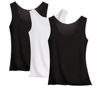 Uwdiohq Women's Ice Silk Tank Tops 3 Pack Plus Size Sleeveless Round Neck Camisole Seamless Lightweight Basic Vest Cool Breathable Undershirt for Summer Daily Gym Travel Layer B Black 4XL