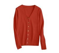 Uwdiohq Women's Lightweight V Neck Cardigan Sweater E Cold Weather Shirts Chunky Knit Women Big Cardigans Ladies' Sister Womens Knitted Crochet UK Autumn for Ladies Baggy Plus Size Long Sleeve
