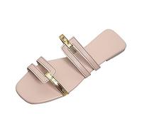 Uwdiohq Women's New Summer European and American Large Foreign Trade Color Matching Fashion Flat Sandals Crazy Lady Slippers for Women (Wh1, 5) Pink Sliders Ladies Shower Shoes Womens Size 6