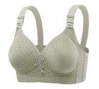 Uwdiohq Womens No Underwire Bras Plus Size Comfort Soft Supportive Bralettes Cute Strong Support Sports Cotton Bra for Women (Green, 42) Balconette UK Strap Maximise Ladies Packs of White and