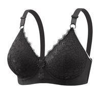 Uwdiohq Womens No Wire Bras Plus Size Comfort Soft Supportive Bralettes Cute Breathable Wireless Bra Beer (Black, 42B) for Women Crop Top UK Stick On Padded High Support Sports Halterneck
