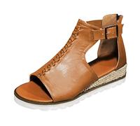 Uwdiohq Womens Open Toe Espadrilles Platform Sandals Buckle Strap Stylish Nine For Women 7 (Brown, 4.5) Tan Wedges Orthopedic Walking Red Size 5 Footwear Plantar Fasciitis Blue Shoes Brown High