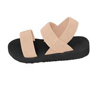 Uwdiohq Womens Sandals Open Toe Summer Comfortable Slippers Shoes Wide Feet Chic Elegant Slingback Rope Heel Lazy Oaf Women Ladies Comfort Wedge For Smart Uk Sandal Soft Fit Khaki 7