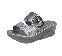 Uwdiohq Women'S Slippers Spring Summer And Autumn One Fish Mouth Outer Wear Roman Sandals Light Holiday Beach Comfortable Casual Gnome For Women (Grey, 6) Leather Flip Flops Orthotic Ladies Size