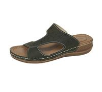 Uwdiohq Women's Slippers Summer Retro Round Head Hollow One Open Toe Heel Light Sandals Thick Bottom Holiday Beach Shoes Fish Mouth Casual Women Slipper Socks (Green, 5.5) Ladies Size 4 UK