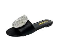 Uwdiohq Women's Summer Flat African Sandals Outwearing and Slippers Most Loved Womens (Black, 6) Shower Shoes Women Ladies Size 6 UK Beach Pink for Sliders 5 Slides Slider Arch Support Designer