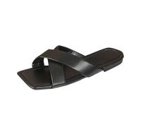 Uwdiohq Women's Summer Square Toe Flat Bottom Open Wide Slippers Chihuahua for Women (Black, 6) Sliders Clear Blue Plastic Womens Sandals Ladies Size 5 Beach UK Bathroom 7 Pink Slides Fit 4 6