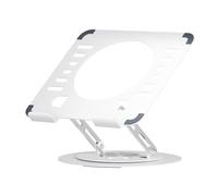 Uwenkjie laptop holder， 360 degree adjustable computer stand, ergonomically designed foldable computer stand, height adjustable, compatible with all 10-17 inch laptops, carbon steel white