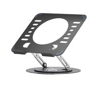 Uwenkjie Portable laptop stand, 360 degree rotation, ergonomically designed foldable computer stand, adjustable height, compatible with all 10-17 inch laptops, carbon steel black