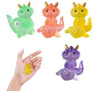 UWEOTYYY 4Pcs Dragon Figurine, Resin Chinese Dragon Figure Translucent 4 Colors Mini Statue Zodiac Toy for Office Table Home Bedroom Decor Figurine