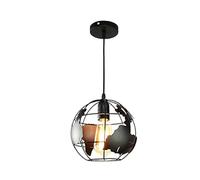 UWEOTYYY Ceiling Pendant Light Chandelier Hanging Lamp Metal Black Retro Earth Spherical for Bedroom Kitchen Office