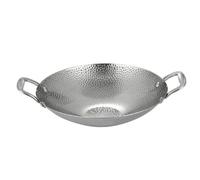 UWEOTYYY Mini Wok, Stainless Steel Wok, 9 inch Dual-Handled Mini, Nonstick Round Bottom, Thick Induction for Stir-Fry, Soups and Pastas, Round Bottom