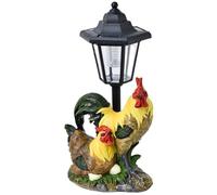 UWEOTYYY Rooster Decor, Chicken Statue, Realistic Rooster Decor with Solar Lantern, Resin Chicken Figurine for Outside Patio Yard Backyard Housewarming Gifts, Light