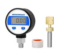 UWFKFGBJL 0-100psi Digital Hydraulic Industrial Pressure Gauge with Brass Gauge Adaptor 1/4NPT Female，2-1/2 OAL x 1-2/5" x 1/8" Probe with Stainless Steel Sheath，Pressure Test Kit