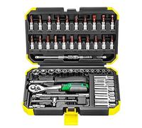 UWFKFGBJL Auto Tool Set 53 Piece Auto Repair Tool Set Toolbox Storage Case General Household Tool Kit Home Repair Tool Kit