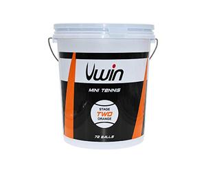 Uwin Stage 2 Orange Tennis Balls - Bucket of 72 balls - Training Balls - New Players