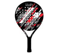 Uwin VR-X Padel Racket, Fibreglass Frame, EVA 15 Core for Balanced Power and Control, Round Shape with Central Sweet Spot, Matte Finish, Red White Grey