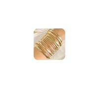 Uwiyo 10-12PCS Gold Bangle Bracelets for Women, Stackable Gold Bangles Indian Bangles for Womens Girls Jewellery Accessories for Wedding Birthday Party Costume (Golden Set 3-10PCS)