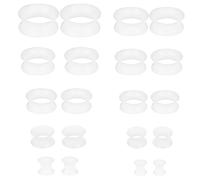 Uwiyo 20PCS Silicone Ear Plugs Tunnels, Soft Silicone Flexible Flesh Tunnels Double Flared Ear Stretchers Ear Gauges Plugs Expander Piercing Jewellery Unisex, 4/5/6/8/10/12/14/16/18/20mm (White)