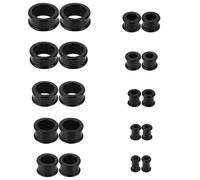 Uwiyo 20PCS Silicone Flesh Tunnels Plugs Ear Stretchers, Soft Silicone Ear Tunnels Ear Stretching Kit 4/5/6/8/10/12/14/16/18/20mm Ear Plugs Expanders Piercing Jewellery for Men Women (Black)