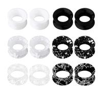 Uwiyo 6 Pair Silicone Ear Plugs Tunnels, 3-25mm Silicone Double Flared Flexible Flesh Tunnel Plug Ear Plugs Expander Piercing Jewellery for Men Women (Classic Colors, 6mm)