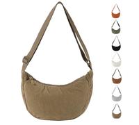 Uwiyo Crescent Bag for Women, Corduroy Dumpling Bag Hobos Crossbody Bags Portable Crescent Cross Body Bags for Women Girls for Daily Use (Khaki)