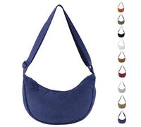 Uwiyo Crescent Bag for Women, Corduroy Dumpling Bag Hobos Crossbody Bags Portable Crescent Cross Body Bags for Women Girls for Daily Use (Navy)
