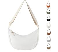Uwiyo Crescent Bag for Women, Corduroy Dumpling Bag Hobos Crossbody Bags Portable Crescent Cross Body Bags for Women Girls for Daily Use (Cream Color)