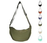 Uwiyo Crescent Bag for Women, Nylon Dumpling Bag Hobos Crossbody Bag Portable Crescent Bag Chest Bag Shoulder Bag with Adjustable Strap, Black/Blue/Green/Purple/Beige/Orange (Army Green)