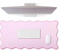 Uwiyo Large Gaming Mouse Pad, 800x400mm XL Mouse Pad Scalloped Cute Mouses Mat Gaming Keyboard Mousepad Extended Desk Mat with Non-Slip Base Stitched Edges for Gamings Office Work (Pink, 800x400x2)