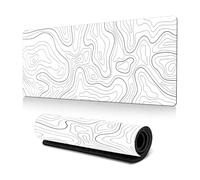 Uwiyo Large Gaming Mouse Pad, XL Mouse Pad 31.5 x 11.8 Inch Gaming Mouses Mat with Anti-Slip Rubber Base Stitched Edges Keyboard Mouses Mat Desk Pad for Gamings Office Work (White)