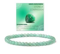 Uwiyo Natural Stone Bracelet for Women, 4mm Beaded Bracelet Stretch Gemstone Stone Bracelets for Women Tenn Girls for Birthday Mother's Day Christmas Valentine's Gifts (Green Aventurine)